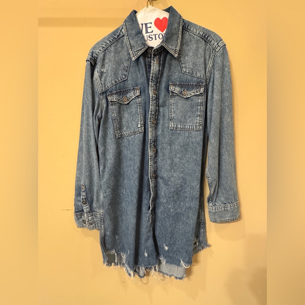 Pilcro Blue Short Denim Dress